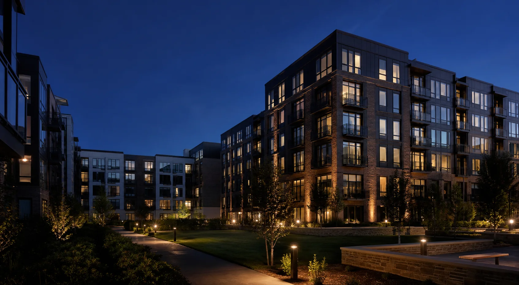 Contemporary multifamily residential property